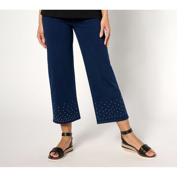 Quacker Factory Pants - Quacker Factory Women's Pants Sz XL DreamJeannes Sparkle & Blue A640103